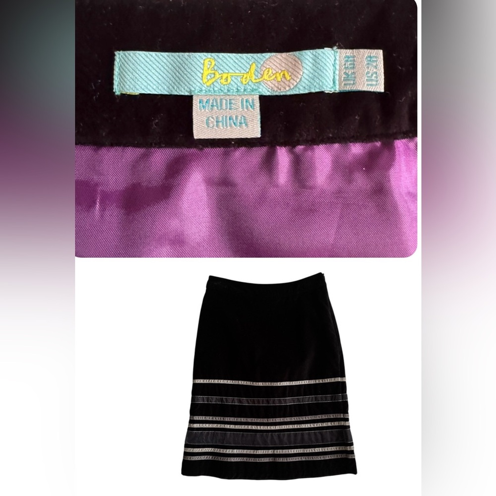 Vintage Y2k Boden Black Velvet Skirt Whimsigoth Visual Kei Forest Nymphette 2R